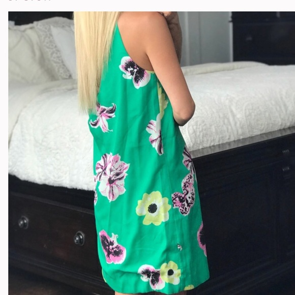 J CREW SLEEVELESS GREEN FLORAL DRESS - Picture 11 of 12